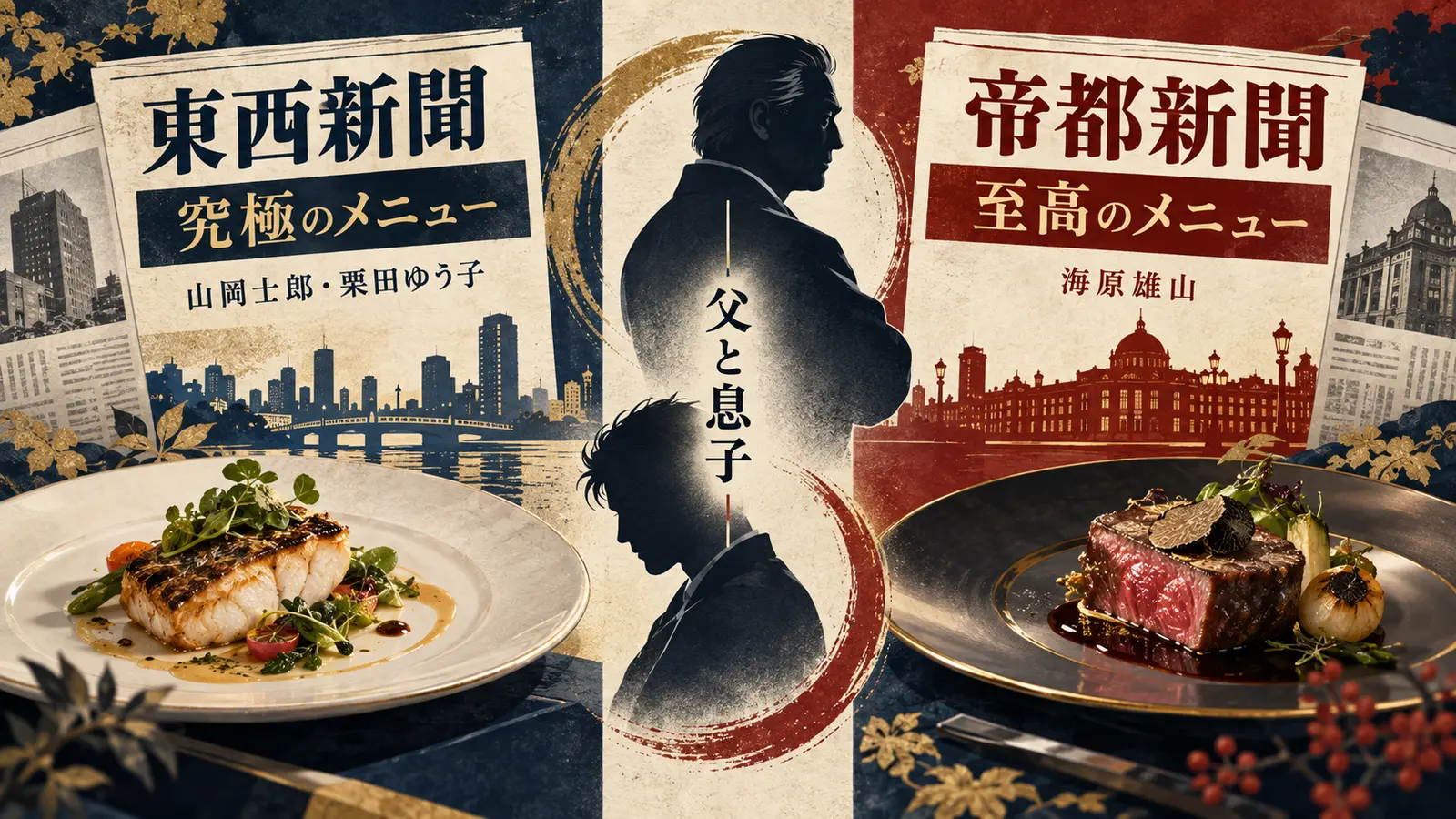 『美味しんぼ』の「究極のメニュー」と「至高のメニュー」の関係を説明した図