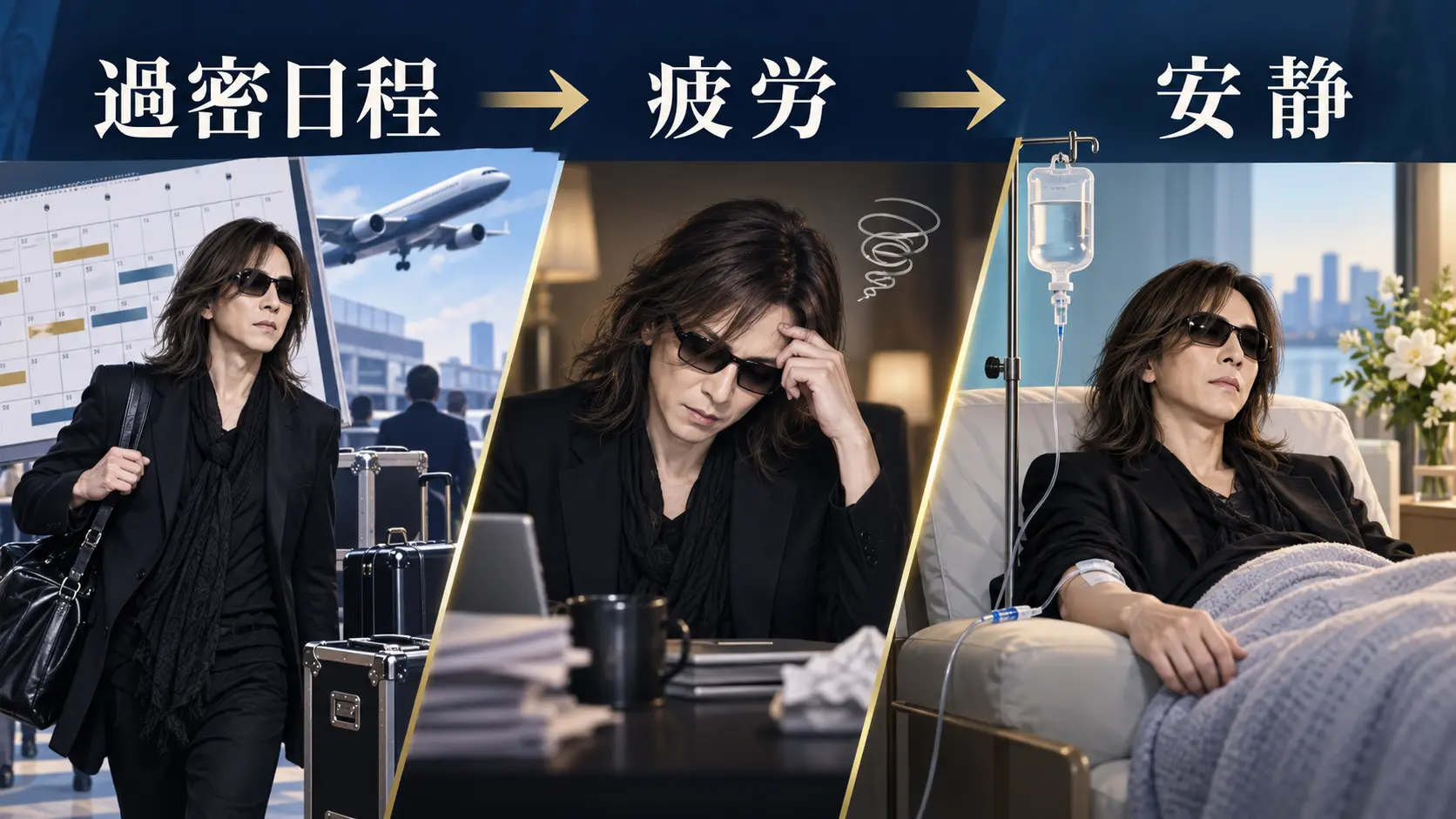 YOSHIKI側が公表した過度な疲労の説明範囲を整理したインフォグラフィック