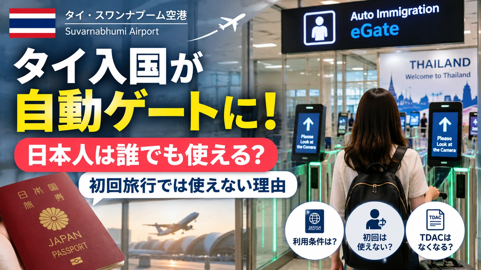 初回入国で生体情報を登録し次回から自動ゲートを利用する流れを示した図