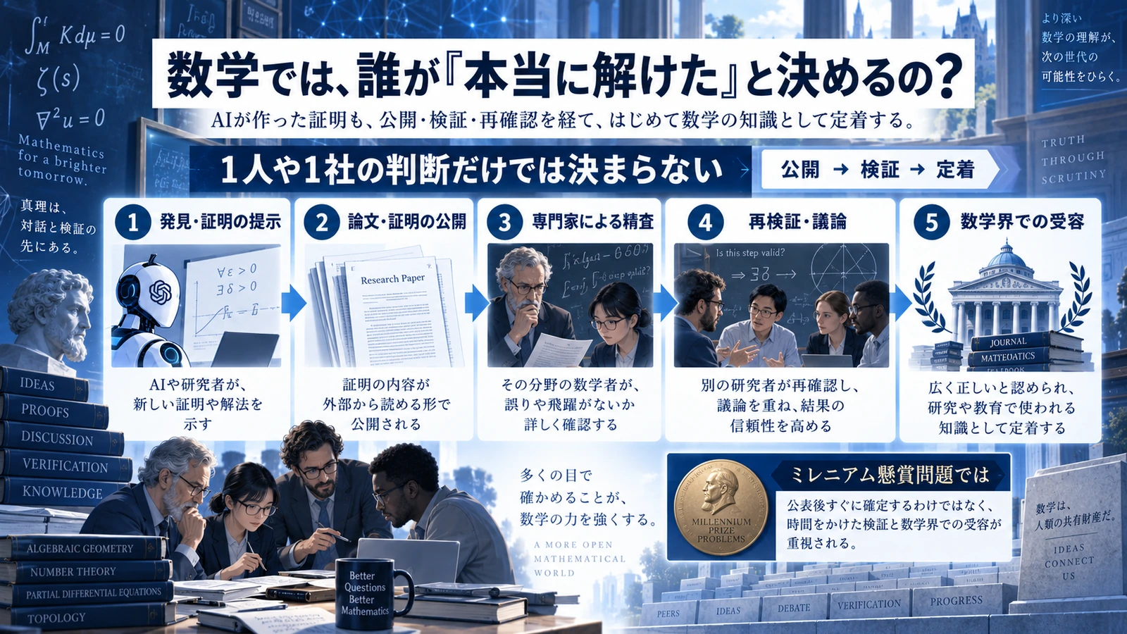 AIが作った数学の証明が専門家の検証を経て定着するまでの流れ