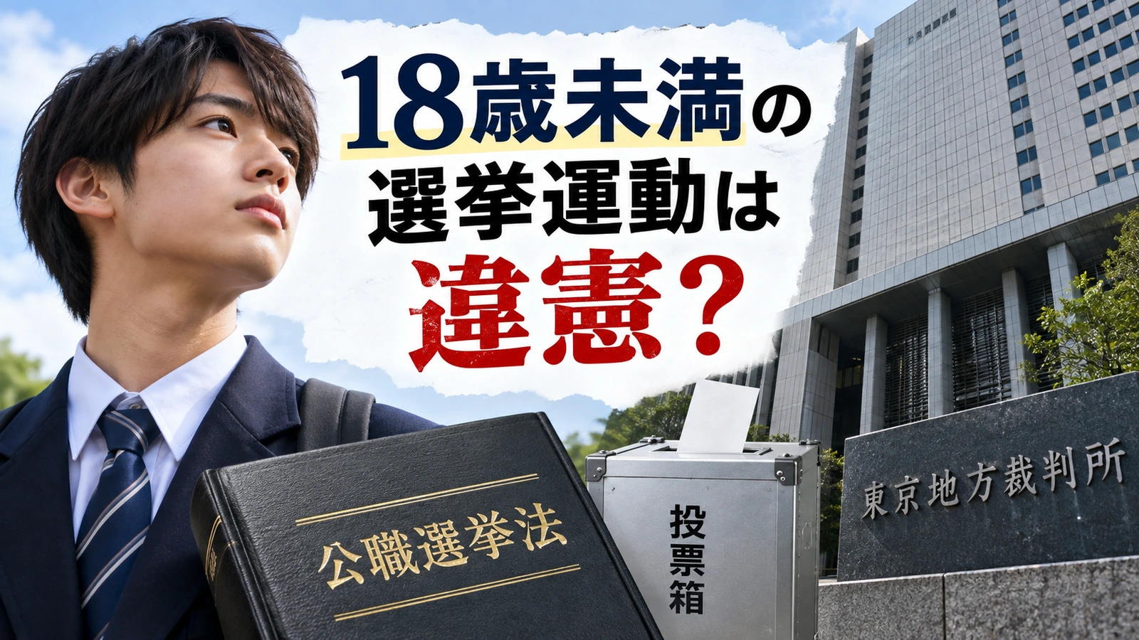 18歳未満の選挙運動禁止を違憲とした東京地裁判決を表現したイラスト